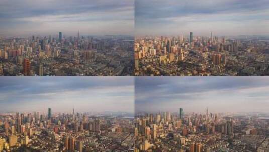 南京空镜航拍城市风光新街口电影感地标延时高清在线视频素材下载