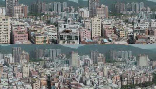 城市改造深圳福田区城中村街景高楼高清在线视频素材下载