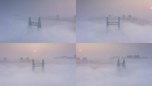 大雾日出高清在线视频素材下载