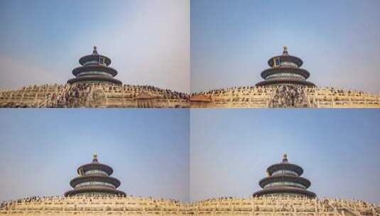 北京天坛祈年殿环绕大范围延时高清在线视频素材下载