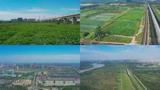 秦汉渭河大桥景区4K航拍高清在线视频素材下载