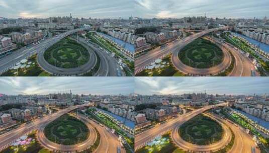 哈尔滨城市延时摄影空镜高清在线视频素材下载
