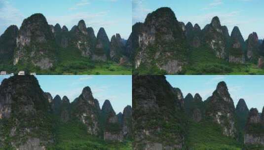 水墨钟山十里画廊桂林山水喀斯特地貌航拍高清在线视频素材下载