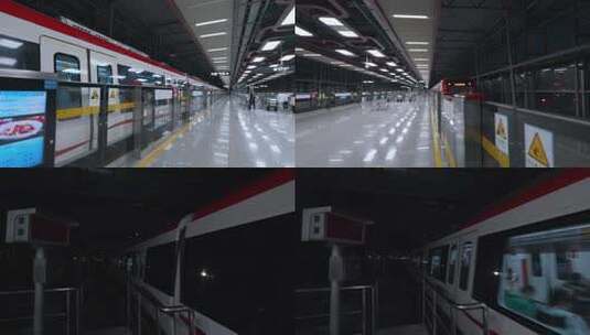 轨道交通轻轨车厢候车站台乘客商务出行高清在线视频素材下载