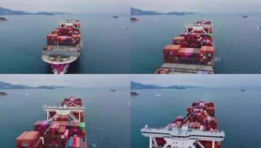 大货轮、货柜船、集装箱船04高清在线视频素材下载