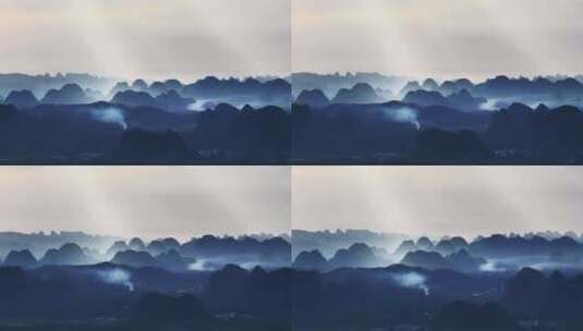 航拍桂林山水水墨画高清在线视频素材下载