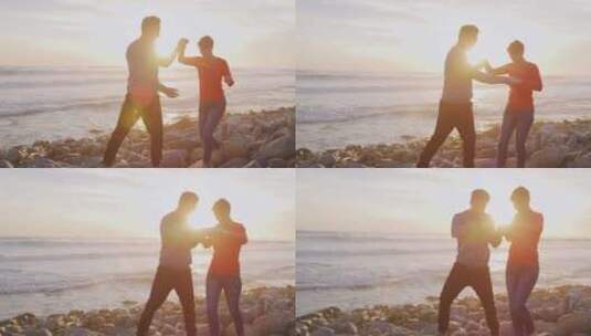 情侣在海边跳舞高清在线视频素材下载