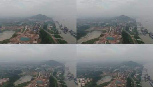 武汉江边工厂流水线航拍高清在线视频素材下载