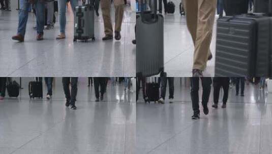 机场行人脚步步伐散步高清在线视频素材下载