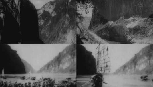 30、40年代长江三峡高清在线视频素材下载