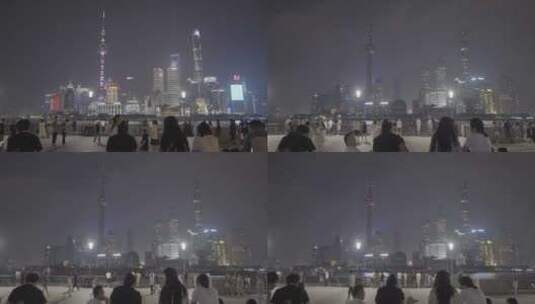 上海外滩夜景延时高清在线视频素材下载