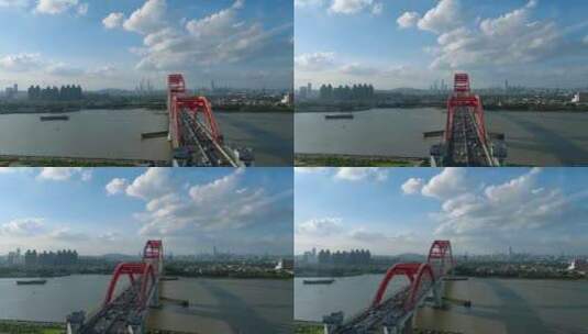广州新光大桥航拍高清在线视频素材下载