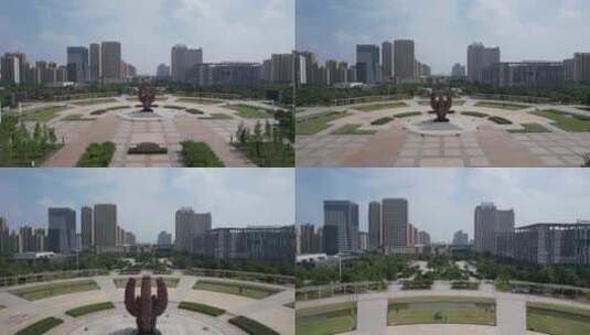 安徽滁州城市风光建筑航拍高清在线视频素材下载