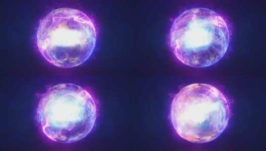 飞行发光的抽象能量蓝色球体高清在线视频素材下载