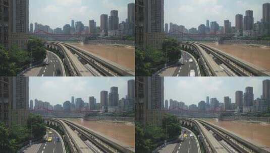 重庆繁华发达的轨道交通延时高清在线视频素材下载