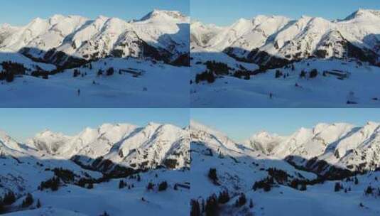 Lech am Arlberg全景，福拉尔贝格，奥地利高清在线视频素材下载