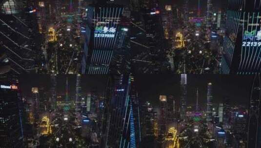 广州cbd 广州塔 夜景 航拍宣传片高清在线视频素材下载