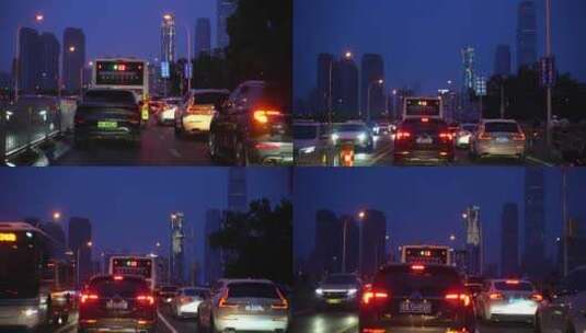 傍晚开车行驶长沙城市道路第一视角驾驶汽车高清在线视频素材下载