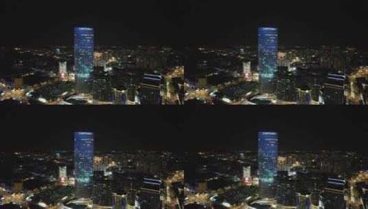 江苏徐州城市夜景航拍高清在线视频素材下载