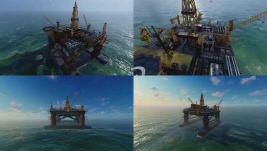 钻井平台  能源勘探 石油勘探高清在线视频素材下载