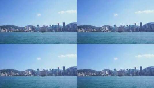 香港维多利亚港延时风景海滨城市建筑风光高清在线视频素材下载