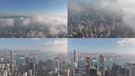 香港太平山俯拍城市建筑高清在线视频素材下载