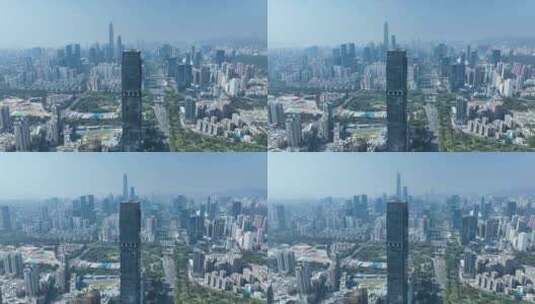 深圳汉国中心航拍福田汉国大厦城市建筑风光高清在线视频素材下载