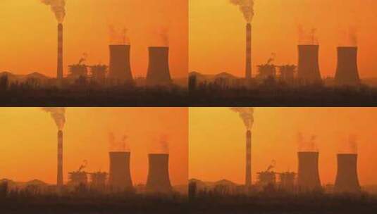 厂房烟囱大气污染碳排放粉尘污染高清在线视频素材下载