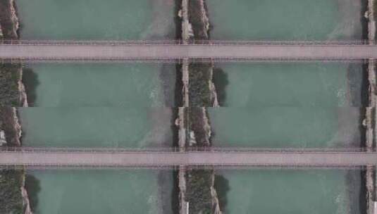 航拍贵州省遵义市仁怀茅台镇赤水上的吊桥高清在线视频素材下载