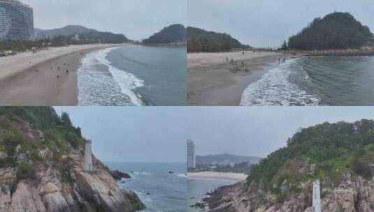 海陵湾北洛湾露营打卡点航拍高清在线视频素材下载