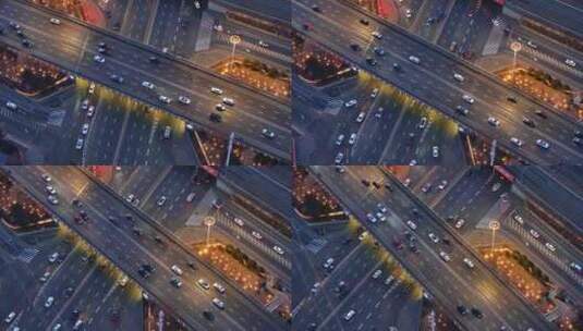 北京上海都市晚高峰拥堵车流下班高清在线视频素材下载