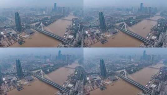 中国浙江宁波城市风景航拍延时摄影高清在线视频素材下载