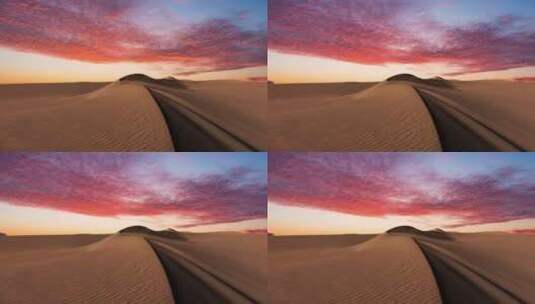沙漠黄昏，固定机位延时摄影高清在线视频素材下载
