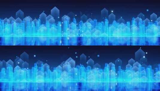 抽象蓝色数字城市景观照明高清在线视频素材下载