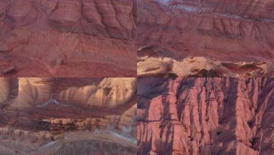 经典航拍俯瞰红山大峡谷纹理色彩高清在线视频素材下载