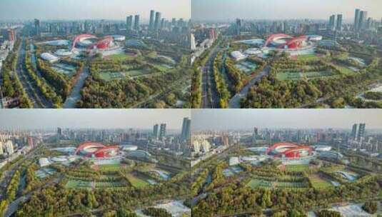 南京_南京奥林匹克体育中心航拍003高清在线视频素材下载