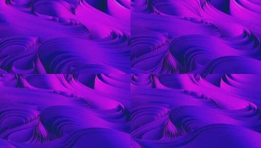紫罗兰色布层翘曲抽象织物扭曲运动3d渲染高清在线视频素材下载
