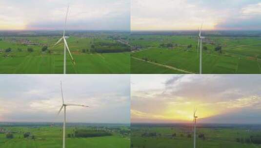 4K航拍新能源风力发电企业宣传高清在线视频素材下载