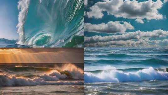 海浪 海面 浪花拍打高清在线视频素材下载