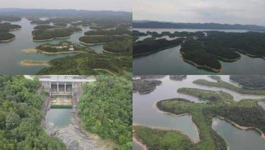 航拍湖北荆州洈水景区4A景区高清在线视频素材下载