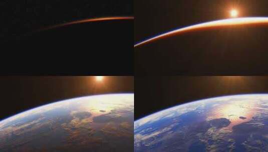从外太空看地球和太阳高清在线视频素材下载