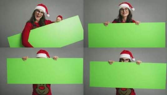 圣诞节，照片拍摄，工作室，绿屏高清在线视频素材下载