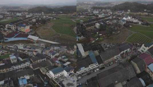 农村集市航拍 贵州锦屏花桥赶场航拍高清在线视频素材下载