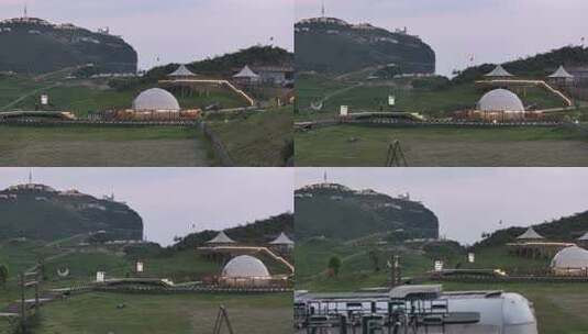 八面山山顶星空营地高清在线视频素材下载