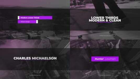 紫色视频创意文本标题字幕条AE模板高清AE视频素材下载