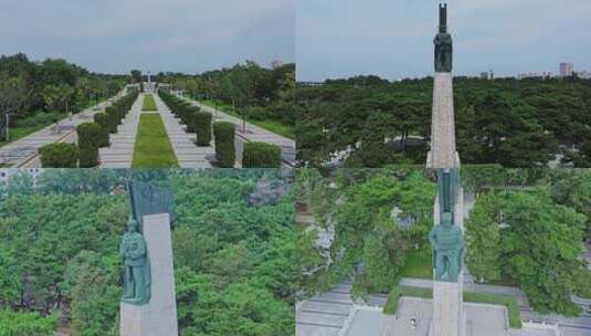 沈阳抗美援朝烈士陵园航拍高清在线视频素材下载