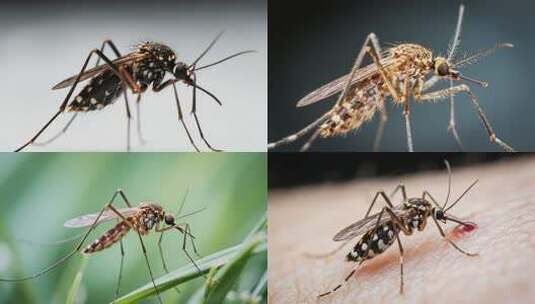 微距特写蚊子高清在线视频素材下载