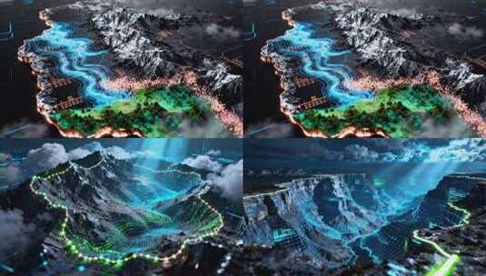 3D渲染地理景观特效素材高清在线视频素材下载
