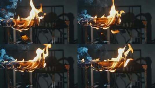 燃烧的电影胶片素材高清在线视频素材下载