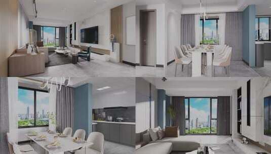 现代家居客餐厅空镜合集高清在线视频素材下载